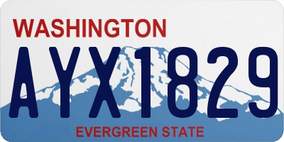 WA license plate AYX1829