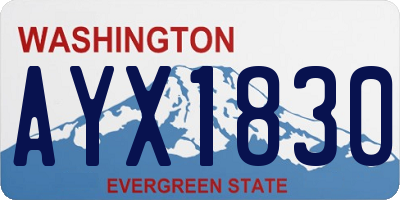 WA license plate AYX1830