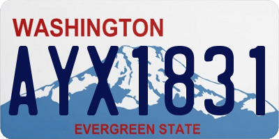 WA license plate AYX1831