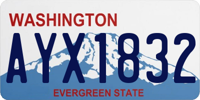 WA license plate AYX1832