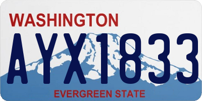 WA license plate AYX1833