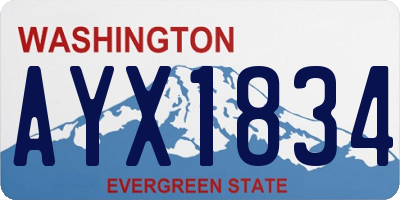 WA license plate AYX1834