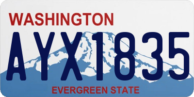 WA license plate AYX1835