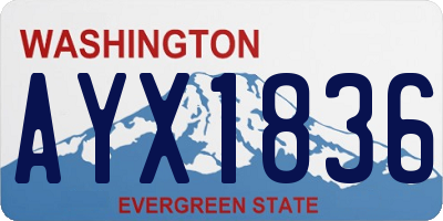 WA license plate AYX1836