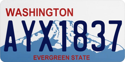 WA license plate AYX1837