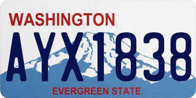 WA license plate AYX1838