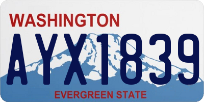 WA license plate AYX1839