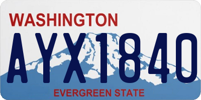 WA license plate AYX1840