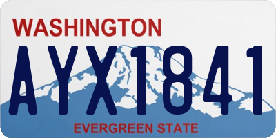 WA license plate AYX1841