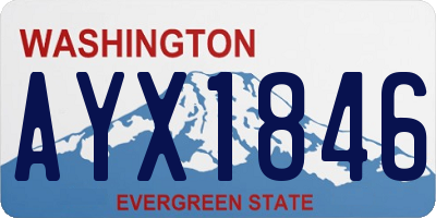 WA license plate AYX1846