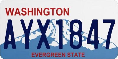 WA license plate AYX1847