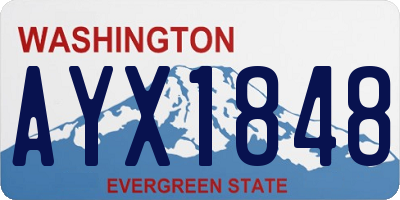 WA license plate AYX1848