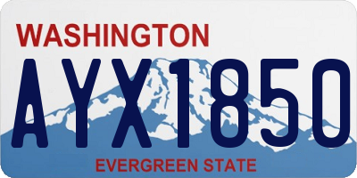 WA license plate AYX1850