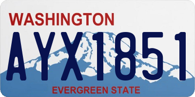 WA license plate AYX1851