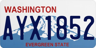 WA license plate AYX1852