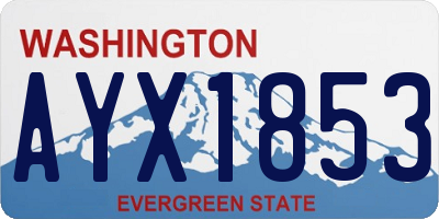 WA license plate AYX1853