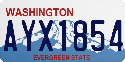 WA license plate AYX1854