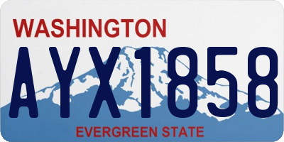 WA license plate AYX1858