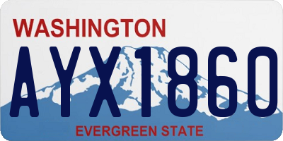 WA license plate AYX1860