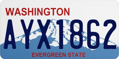 WA license plate AYX1862