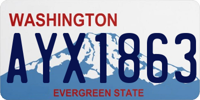 WA license plate AYX1863