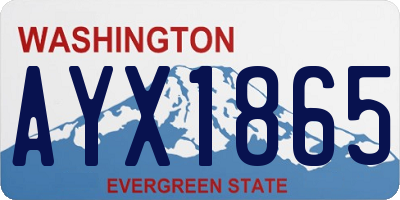 WA license plate AYX1865