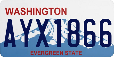 WA license plate AYX1866