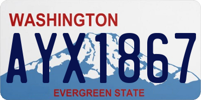 WA license plate AYX1867