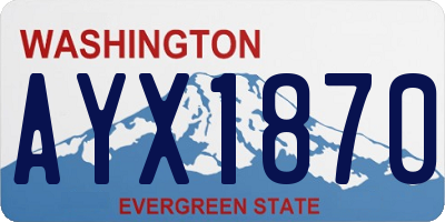 WA license plate AYX1870