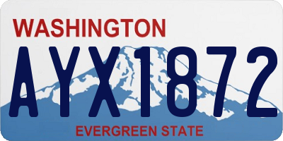 WA license plate AYX1872