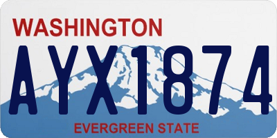 WA license plate AYX1874