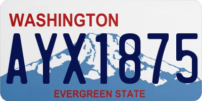 WA license plate AYX1875