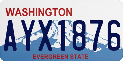 WA license plate AYX1876