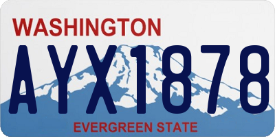 WA license plate AYX1878
