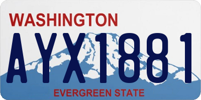 WA license plate AYX1881