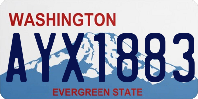 WA license plate AYX1883