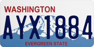 WA license plate AYX1884