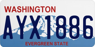 WA license plate AYX1886