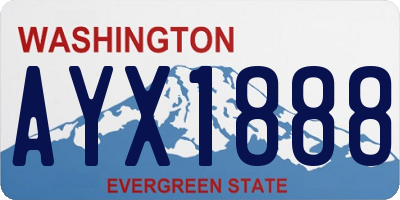 WA license plate AYX1888