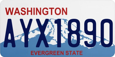 WA license plate AYX1890