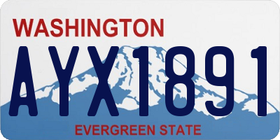 WA license plate AYX1891