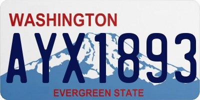 WA license plate AYX1893