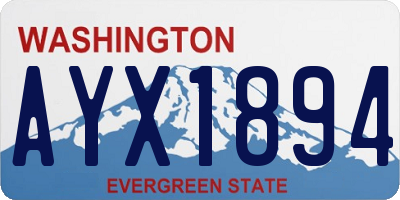 WA license plate AYX1894