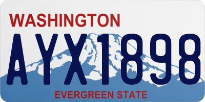 WA license plate AYX1898