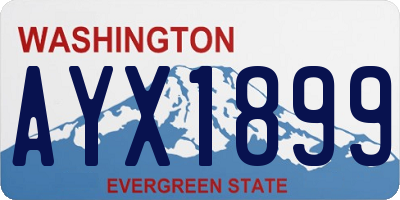 WA license plate AYX1899