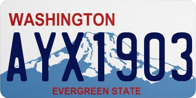WA license plate AYX1903