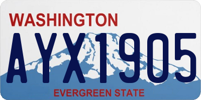 WA license plate AYX1905
