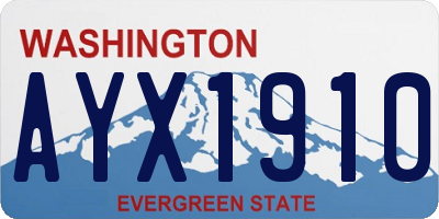 WA license plate AYX1910