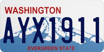 WA license plate AYX1911
