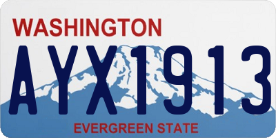 WA license plate AYX1913